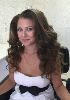 Cвадебная прическа Укладка локоны (У19598) с распущенными волосами