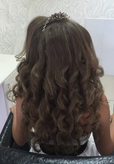 Cвадебная прическа Укладка локоны (У19599) с распущенными волосами