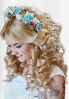 Cвадебная прическа Локоны (Е20154) с распущенными волосами