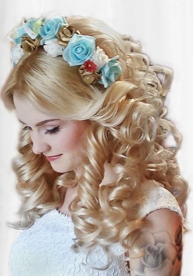 Прическа на свадьбу Локоны (Е20154) - Свадебный стилист Елена Русских