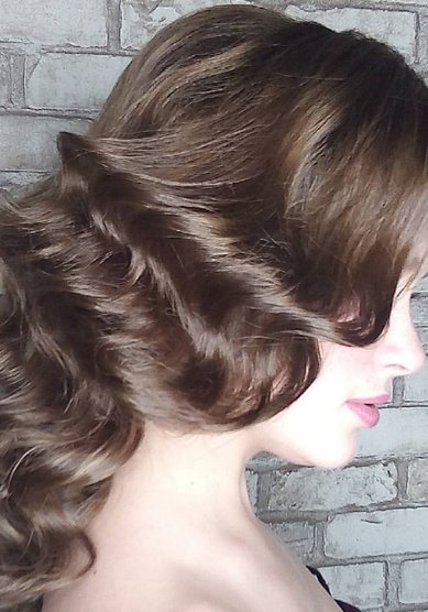 Прическа на свадьбу Голливудский шик (Е20596) - Свадебный стилист Елена Русских