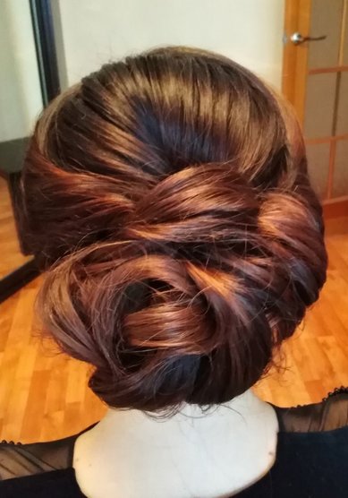 Прическа на свадьбу Объемный пучок (Е21282) - Свадебный стилист Елена Русских