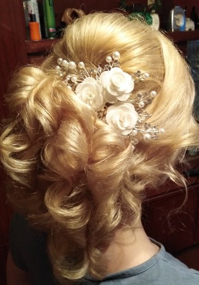 Прическа на свадьбу Е21286 - Свадебный стилист Елена Русских