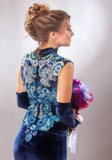 Прическа на свадьбу Высокий свободный пучок (Е20152) - Свадебный стилист Елена Русских...