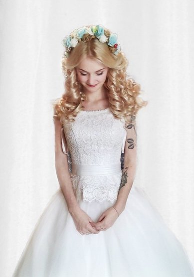 Прическа на свадьбу Локоны (Е20154) - Свадебный стилист Елена Русских