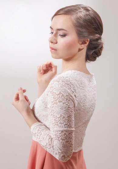 Прическа на свадьбу С плетением (Е20158) - Свадебный стилист Елена Русских