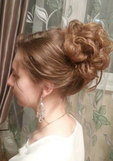 Свадебная прическа Высокий пучок (Е20169) - Свадебный стилист Елена Русских