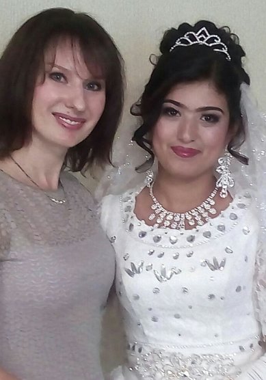 Свадебная прическа Высокий пучок с фатой (Е20171) - Свадебный стилист Елена Русских