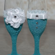 Свадебные бокалы бирюза Д81323