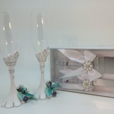 Бокалы и набор для торта П85253